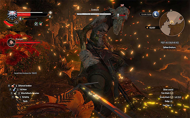 Weaken the Grottore between his attacks - Feet As Cold As Ice - grottore contract - Witcher contracts and Treasure hunts quests - The Witcher 3: Blood and Wine Game Guide