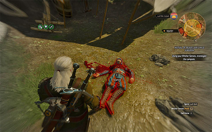 Find one of the murdered merchants in the Trading Post - Mutual of Beauclairs Wild Kingdom - silver basilisk contract - Witcher contracts and Treasure hunts quests - The Witcher 3: Blood and Wine Game Guide