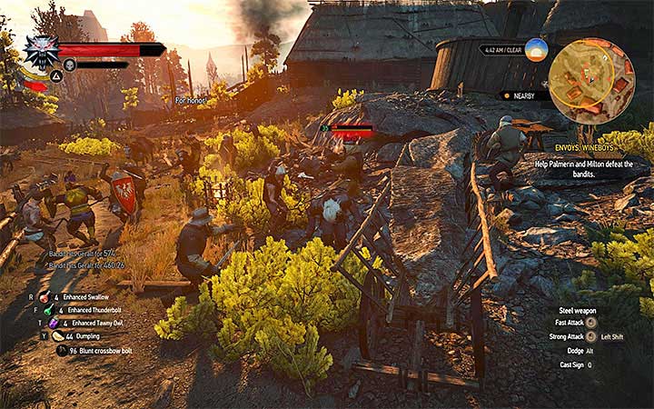 A rather large group of bandits needs to be pacified - Envoys, Wineboys - Main quests - The Witcher 3: Blood and Wine Game Guide