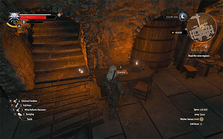This is where you find the register - Wine is Sacred - Main quests - The Witcher 3: Blood and Wine Game Guide
