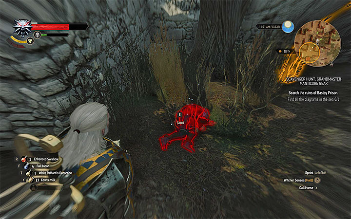 This treasure hunt quest can be unlocked soon after reaching the Bastoigne prison ruins (M2,6) - Locations and descriptions of all treasure hunts - Witcher contracts and Treasure hunts quests - The Witcher 3: Blood and Wine Game Guide