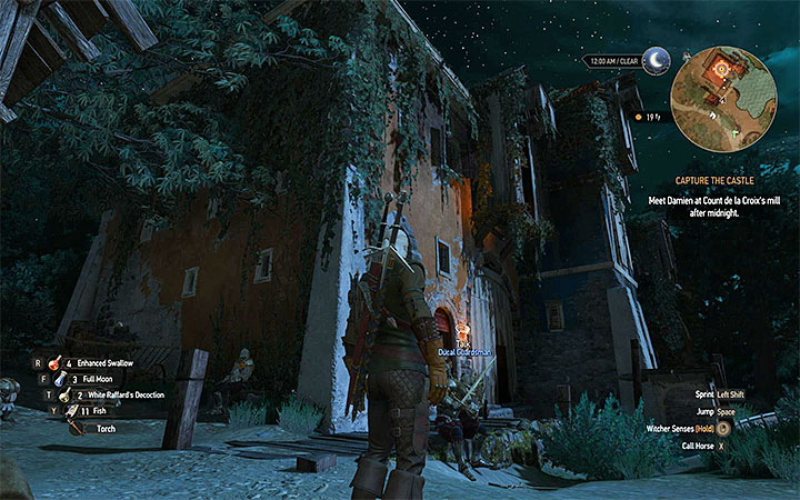 The mill where Geralt must meet with Damien and his men after the night falls - Capture the Castle - Main quests - The Witcher 3: Blood and Wine Game Guide