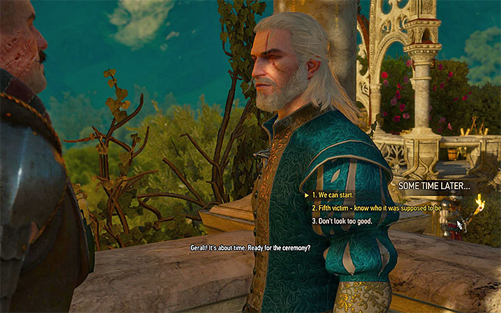 If you know about the fifth planned victim, you can share the knowledge with Damien - Pomp and Strange Circumstance - Main quests - The Witcher 3: Blood and Wine Game Guide