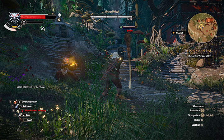 First destroy the broom and only after that focus on attacking the witch - Main quests bosses in The Witcher 3: Blood and Wine - All Boss Fights - The Witcher 3: Blood and Wine Game Guide