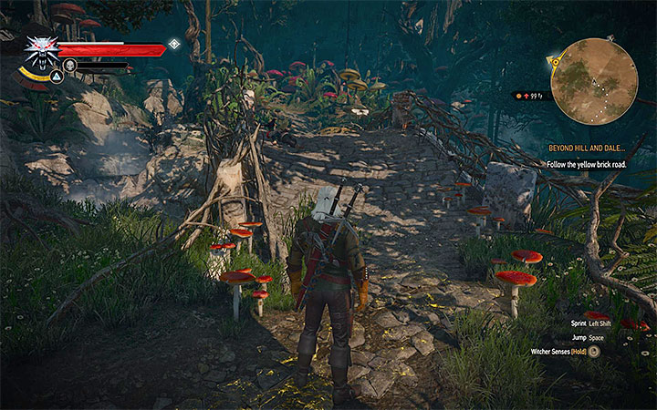 As the objective suggests, you should stick to the brick road - Beyond Hill and Dale... - quest about finding Syanna - Main quests - The Witcher 3: Blood and Wine Game Guide