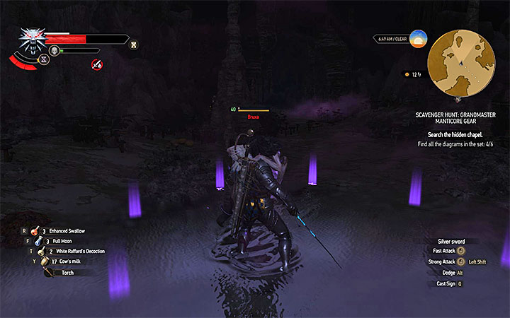 Wait for the bruxas to appear inside the magical ring of the Yrden sign - Scavenger Hunt: Grandmaster Manticore Gear - diagrams and item statistics - Grandmaster Witcher Gear - quests, diagrams and item statistics - The Witcher 3: Blood and Wine Game Guide