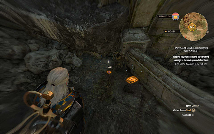 After listening to Geralts commentary you can look around for two objects shown on the above picture - Purple Ruby and George Herberts Letter - Scavenger Hunt: Grandmaster Wolven Gear - diagrams and item statistics - Grandmaster Witcher Gear - quests, diagrams and item statistics - The Witcher 3: Blood and Wine Game Guide