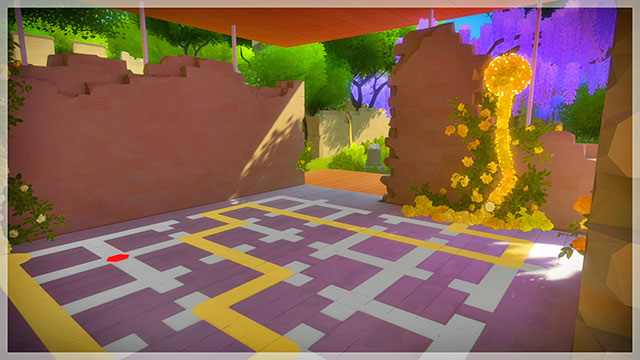 Because of an error, the puzzle turned yellow - Collectibles | The fort in The Witness - The fort - The Witness Game Guide & Walkthrough