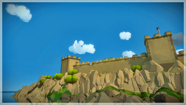 The puzzle requires you to draw the path around the entire waterside wall of the fort - Collectibles | The fort in The Witness - The fort - The Witness Game Guide & Walkthrough