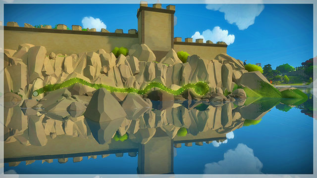 The last puzzle in this set requires you to travel along the same route - Collectibles | The fort in The Witness - The fort - The Witness Game Guide & Walkthrough