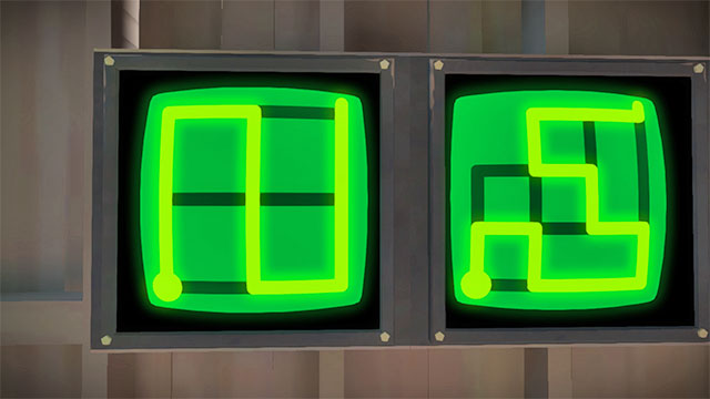 Panels in the building, the first two - Puzzle solutions | The fort surroundings in The Witness - The fort surroundings - The Witness Game Guide & Walkthrough