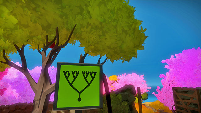 In the garden, you find a set of five panels with one starting point and sixteen finishing points - Walkthrough | The garden in The Witness - The garden - The Witness Game Guide & Walkthrough