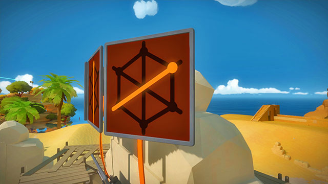 The surface, the right panel of the three - Puzzle solutions | Temple of the Sun in The Witness - Temple of the Sun - The Witness Game Guide & Walkthrough
