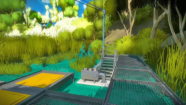 After completing the task, follow the blue line - Walkthrough | Swamp in The Witness - Swamp - The Witness Game Guide & Walkthrough