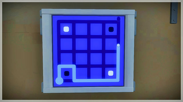 To open the door, you have to separate black squares from the white ones - Walkthrough | Greenhouse in The Witness - Greenhouse - The Witness Game Guide & Walkthrough