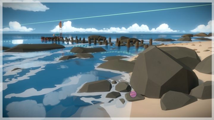 The first audiolog is at the shore, behind the rock - Collectibles | Greenhouse in The Witness - Greenhouse - The Witness Game Guide & Walkthrough