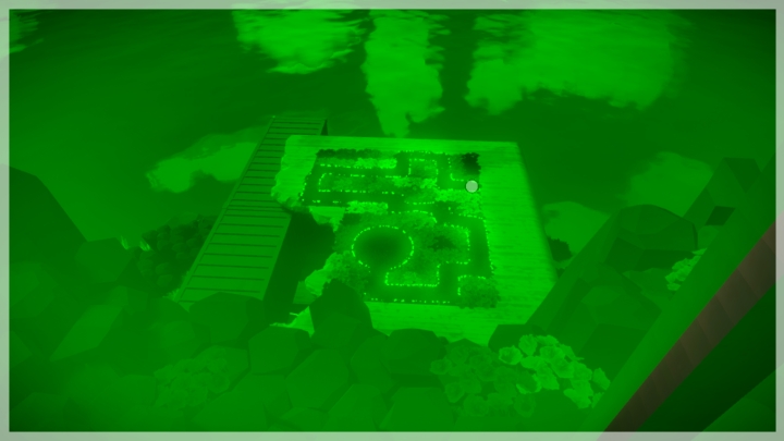 In order to find the second riddle you must look through the yellow glass - Collectibles | Greenhouse in The Witness - Greenhouse - The Witness Game Guide & Walkthrough