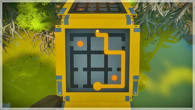 First bridge, first puzzle. - Puzzle solutions - gray and yellow | Tree house in The Witness - Tree house - The Witness Game Guide & Walkthrough