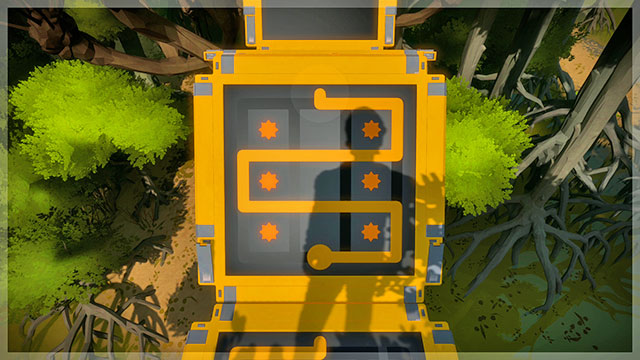 First bridge, seventh puzzle - Puzzle solutions - gray and yellow | Tree house in The Witness - Tree house - The Witness Game Guide & Walkthrough