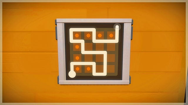 Puzzle to the third door - Puzzle solutions - gray and yellow | Tree house in The Witness - Tree house - The Witness Game Guide & Walkthrough