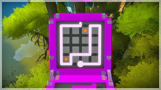 Second bridge, third puzzle - Puzzle solutions - violet | Tree house in The Witness - Tree house - The Witness Game Guide & Walkthrough