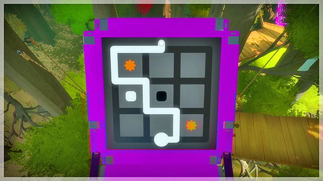 Third bridge, first puzzle - Puzzle solutions - violet | Tree house in The Witness - Tree house - The Witness Game Guide & Walkthrough