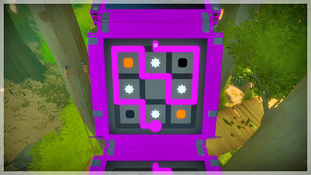Third bridge, fourth puzzle - Puzzle solutions - violet | Tree house in The Witness - Tree house - The Witness Game Guide & Walkthrough