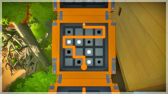 Fourth bridge, twelfth puzzle - Puzzle solutions - orange 1 | Tree house in The Witness - Tree house - The Witness Game Guide & Walkthrough