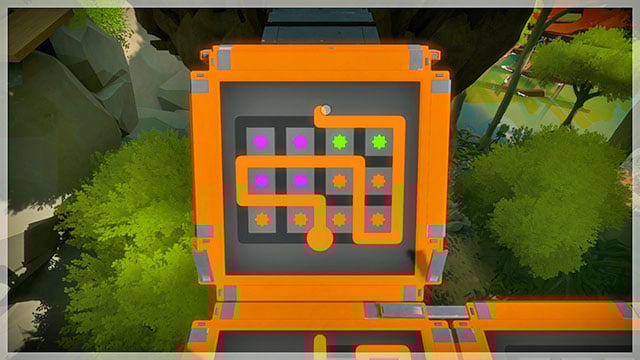 Sixth bridge, eleventh puzzle - Puzzle solutions - orange 2 | Tree house in The Witness - Tree house - The Witness Game Guide & Walkthrough