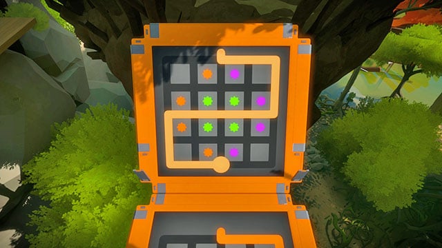 Sixth bridge, twelfth puzzle - Puzzle solutions - orange 2 | Tree house in The Witness - Tree house - The Witness Game Guide & Walkthrough