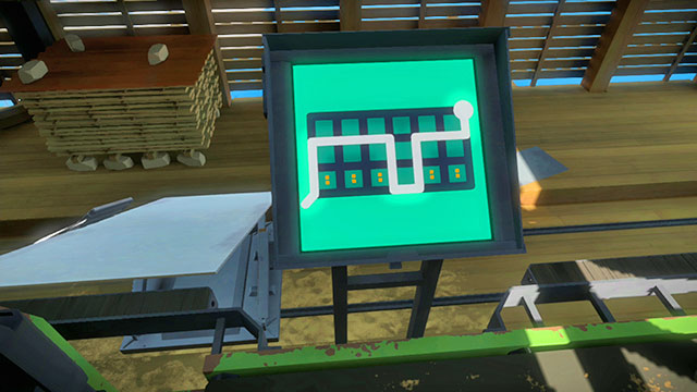 After you solve the puzzle, approach the next panel - Walkthrough | Quarry in The Witness - Quarry - The Witness Game Guide & Walkthrough