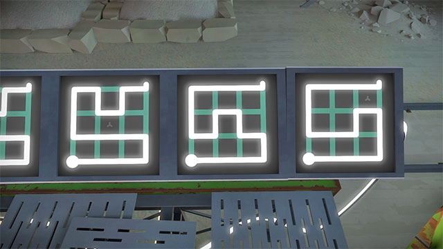 The first building, training set, three more puzzles - Puzzle solutions | Quarry in The Witness - Quarry - The Witness Game Guide & Walkthrough