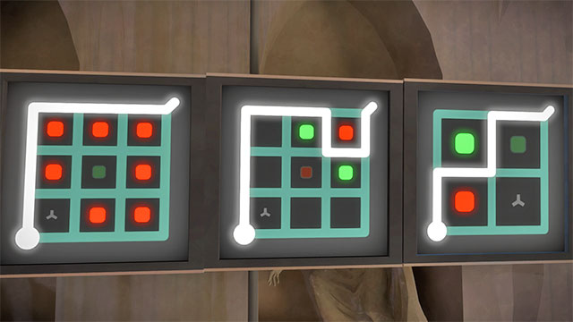 The first building, puzzles on the upper floor, the first three - Puzzle solutions | Quarry in The Witness - Quarry - The Witness Game Guide & Walkthrough