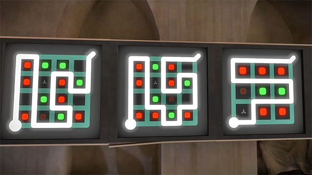 The first building, puzzles on the upper floor, another three - Puzzle solutions | Quarry in The Witness - Quarry - The Witness Game Guide & Walkthrough