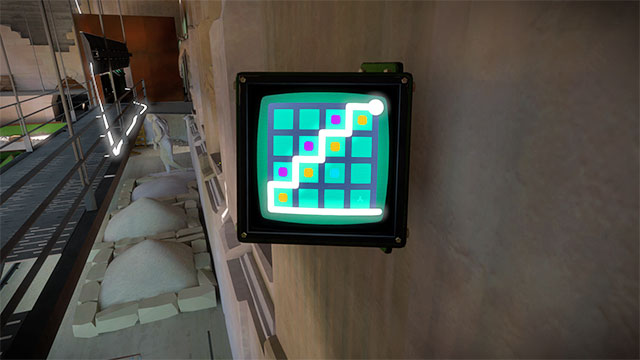 The first building, puzzle that unlocks stairs on the upper floor - Puzzle solutions | Quarry in The Witness - Quarry - The Witness Game Guide & Walkthrough