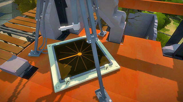 You control the panel by means of a simple puzzle - Walkthrough | The Town in The Witness - The Town - The Witness Game Guide & Walkthrough