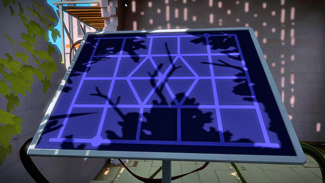 You find the next puzzle in the neighboring building - Walkthrough | The Town in The Witness - The Town - The Witness Game Guide & Walkthrough