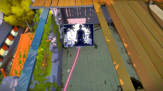 To determine the path for the beams, look at the panel - Walkthrough | The Town in The Witness - The Town - The Witness Game Guide & Walkthrough