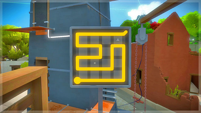 The first set, panel on the roof - Puzzle solutions | The Town in The Witness - The Town - The Witness Game Guide & Walkthrough