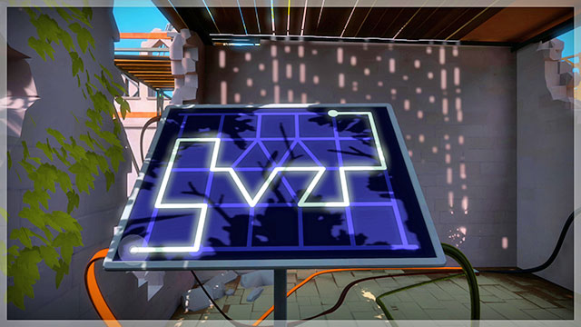 Panel with three solutions, the first one - Puzzle solutions | The Town in The Witness - The Town - The Witness Game Guide & Walkthrough