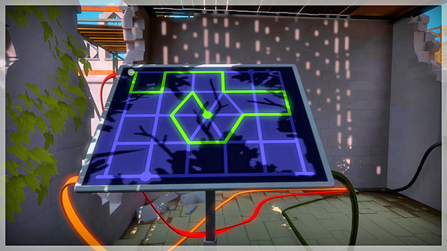 Panel with three solutions, the second one - Puzzle solutions | The Town in The Witness - The Town - The Witness Game Guide & Walkthrough