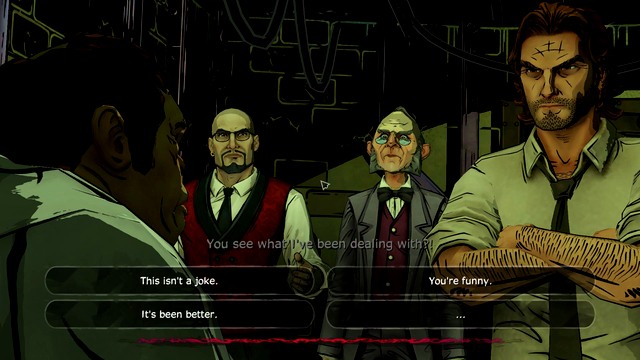 This time, you interrogate him - The Wolf Among Us: Wrath - The Wolf Among Us: Episode 2 Smoke and Mirrors - The Wolf Among Us Game Guide