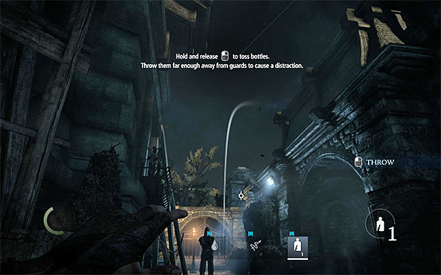 The bottle needs to fall somewhere behind the guard's back - Meet up with Erin on the rooftop - Prologue: The Drop - Thief - Game Guide and Walkthrough