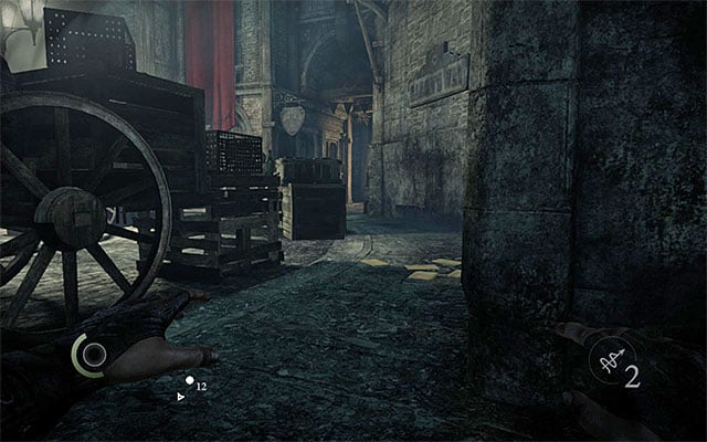 Carefully, approach the main street and hide behind a cover - Reach the South Quarter district - The City - Thief - Game Guide and Walkthrough