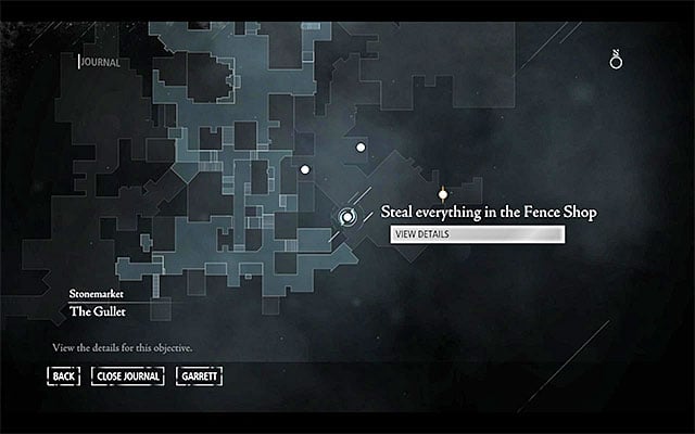 Your destination has been shown in the above screenshot - it is located in the [Stonemarket - Barons Way South] district, which you can reach, among others, by crossing the Southern part of the City center - Taking a Fence - Jobs - Basso - Thief - Game Guide and Walkthrough