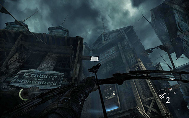 Turn left now and use the Rope Arrow on the interactive catch shown in the above screenshot - Taking a Fence - Jobs - Basso - Thief - Game Guide and Walkthrough