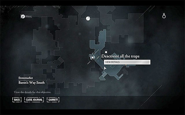 Your destination has been shown in the above screenshot - it is located in the [Stonemarket - Barons Way South] district, which you can reach, among others, by crossing the Southern part of the City center - Watch Your Step - Jobs - Basso - Thief - Game Guide and Walkthrough