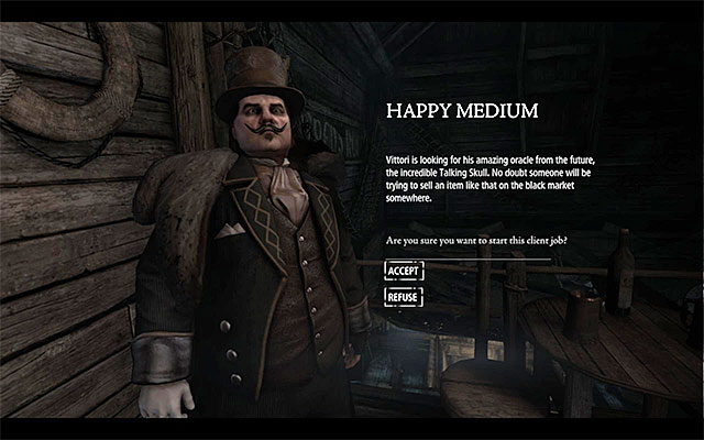 The mission acceptance window - Happy Medium - Client Jobs - Vittori - Thief - Game Guide and Walkthrough