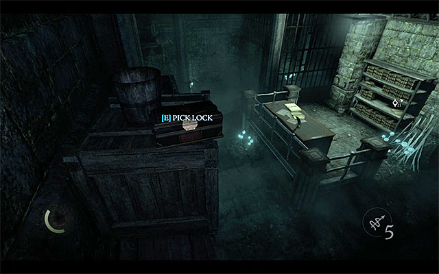 The crate with the arrow is quite well hidden - Find Erins cell - description - Chapter 5: The Forsaken - Thief - Game Guide and Walkthrough