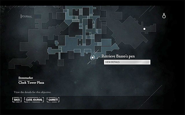Your destination has been shown in the above screenshot - it is located in the Southern part of the Stonemarket district in [Stonemarket - Blackfurrow] - Long Drop Full Stop - Jobs - Basso - Thief - Game Guide and Walkthrough